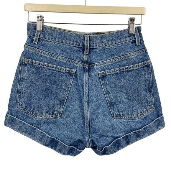 ❌SOLD❌ American Apparel | Cuffed High Waist Non-Stretch Jean Shorts Size 28 - Picture 4 of 7